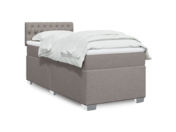 Vidaxl Cama Com Molas/colchão 90x190 Cm Tecido Castanho-acinzentado