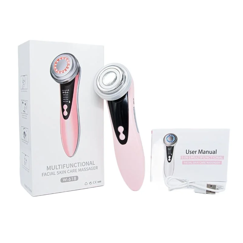 Massageador Facial Elétrico Com Led (rosa)