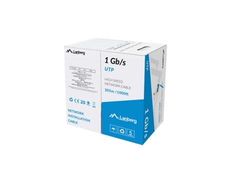 Cabo Ethernet Lan LANBERG Lcu6-10Cc-0305-B 305 M