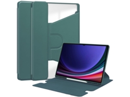Capa Para Tablet Lurelia, Compatível Com Samsung Galaxy Tab S9 11 Giratório 360, Verde Escuro, Tpu, Suporte Giratório, Função Sono