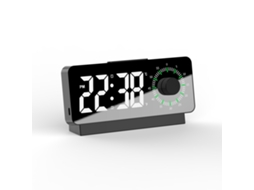 Despertador De Espelho Led Para Estudantes Em Plástico Com Visor Duplo E Gerenciador Visual Luz Preta E Verde Sfushos