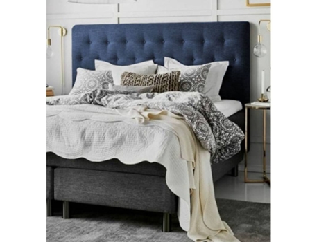 Cabeceira de Cama DECORQUALITY Paris (Azul - Tecido Antinódoas - 150 x 70 cm)