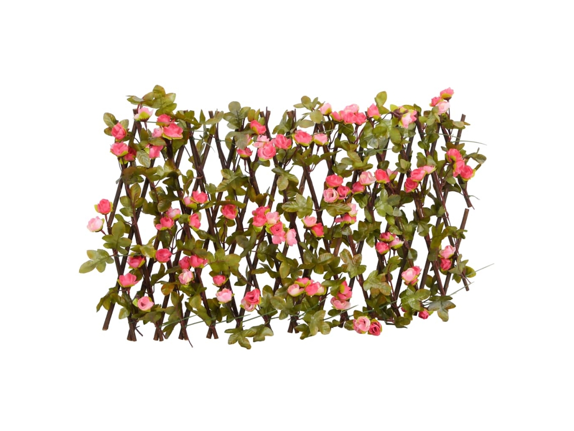 Vidaxl treliça De Hera Artificial Extensível 180x20 Cm Rosa Escuro