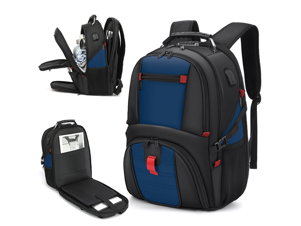 Mochila Para Computador Portátil De Grande Capacidade Com 50 Litros E Porta De Carregamento Usb, Com Espaço Para Computadores De 17 Polegadas