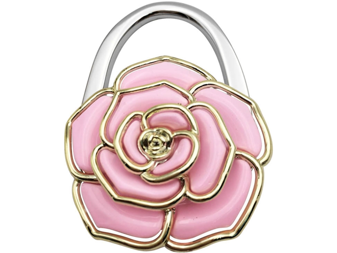 Gancho Dobrável Para Bolsa Com Design Floral, Suporte De Mesa Portátil Para Bolsa, Gancho De Metal Dobrável Para Bolsa