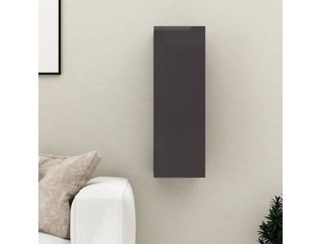 Móvel de TV 30,5x30x90 cm contraplacado cinzento brilhante