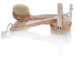 Escova De Massagem Corporal Valiclud Com Cerdas Bambu Natural E Cabo Removível, Tamanho Médio, Escova Esfoliante Para