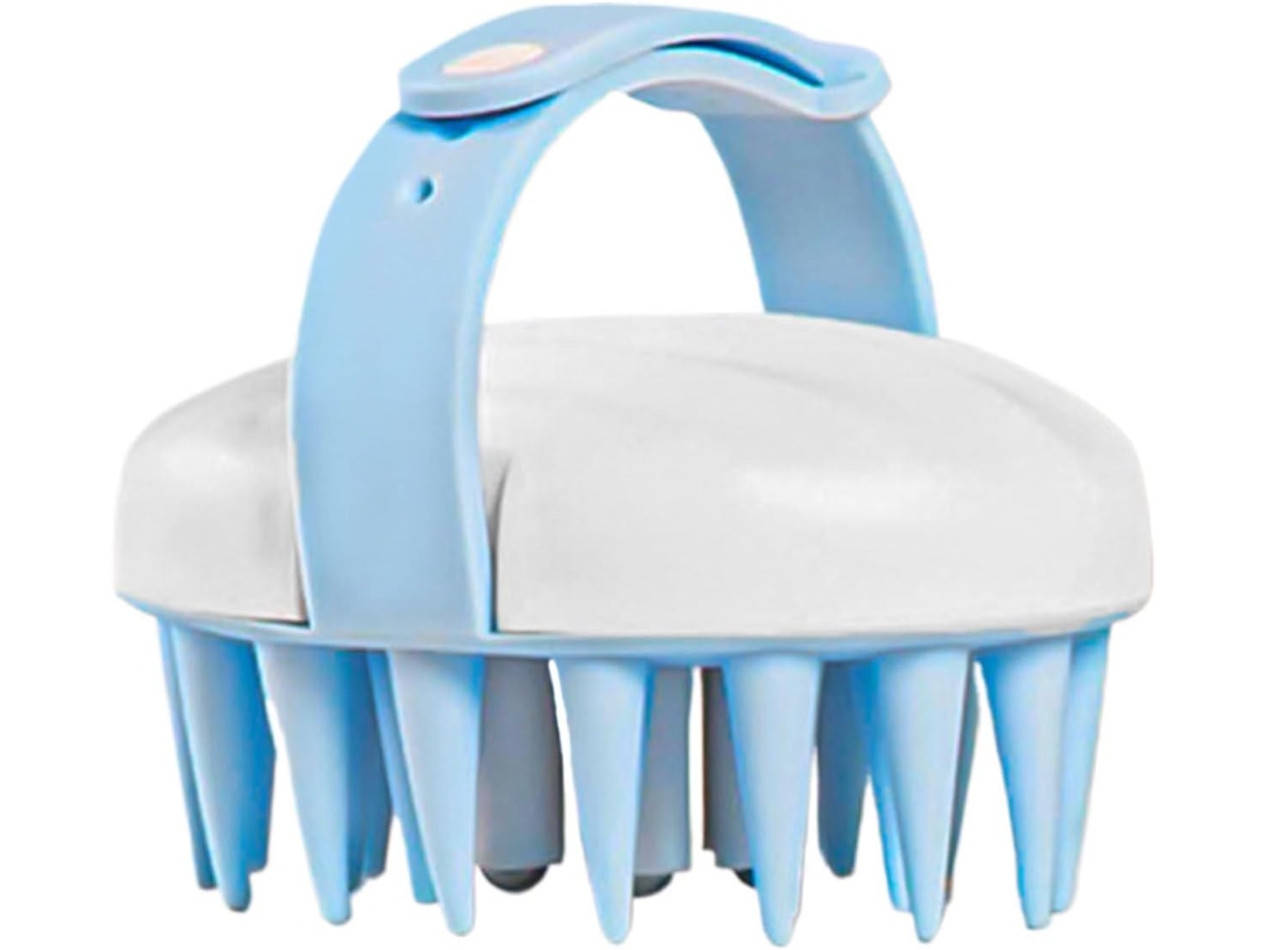 Escova massageadora para cabelo, escova esfoliante capilar, cerdas de silicone maciço, design ergonômico.
