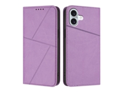 Capa De Couro Fosco Para Iphone 16 Plus - Flip Magnético