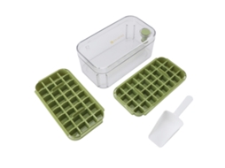 Primerox forma de Cubo de Gelo 64 Compartimentos 2 Camadas com Tampa e Colher para Geladeira