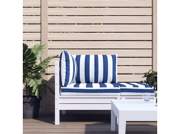 Vidaxl Almofadões P/ Paletes 3 Pcs Tecido Oxford Riscas Azul/branco