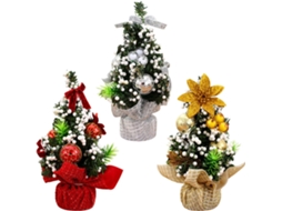 Adornos Navideños Para Mesa, 3 Miniárboles De Navidad, Árbol De Navidad Artificial En Miniatura(plata, Rojo, Dorado).