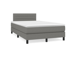 Vidaxl Cama Boxspring Com Colchão 120x190 Cm Tecido Cinzento-escuro