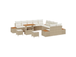 Maison Exclusive - Conjunto De Sofá De Jardim 13 Pcs Bege Rattan Sintético
