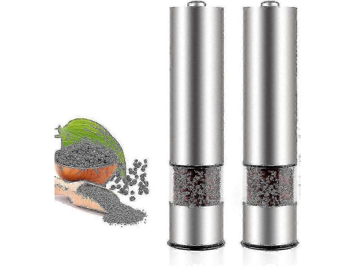 2 Pcs Sal e Pimenta Moinho de Elétrico Aço Especiarias Temperadas Cerâmica C Onjunto GOKOCO