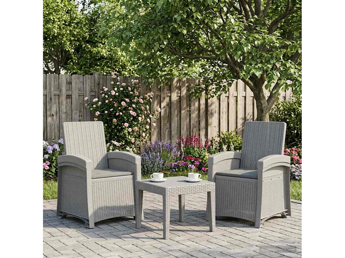 Vidaxl Cadeira De Jardim Reclinável Com Aparência De Rattan 2 Unid. Pp