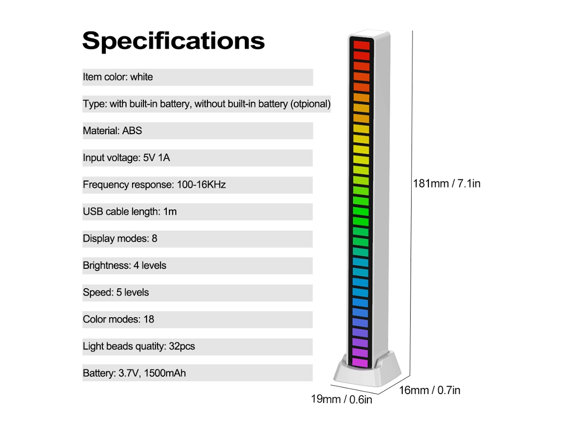Luz Ritmo Led Rgb Controle de Som LAXISCREED