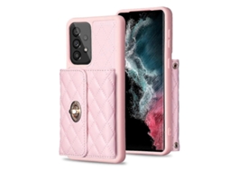 Capa Carteira Horizontal Em Couro Com Fivela Metálica E Design Rômbico Para Samsung Galaxy A53 5g