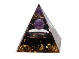 Pirâmide Orgonite 5cm Cristal Energia Positiva Leão