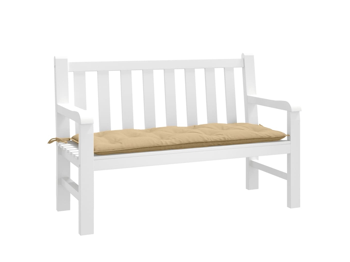Vidaxl Almofadão P/ Banco De Jardim 120x50x7 Cm Mesclado Tecido Bege