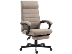 Cadeira De Escritório Reclinável Com Altura Ajustável Apoio Para Os Braços Para Os Pés Retrátil 68x67x106-114cm Marrom
