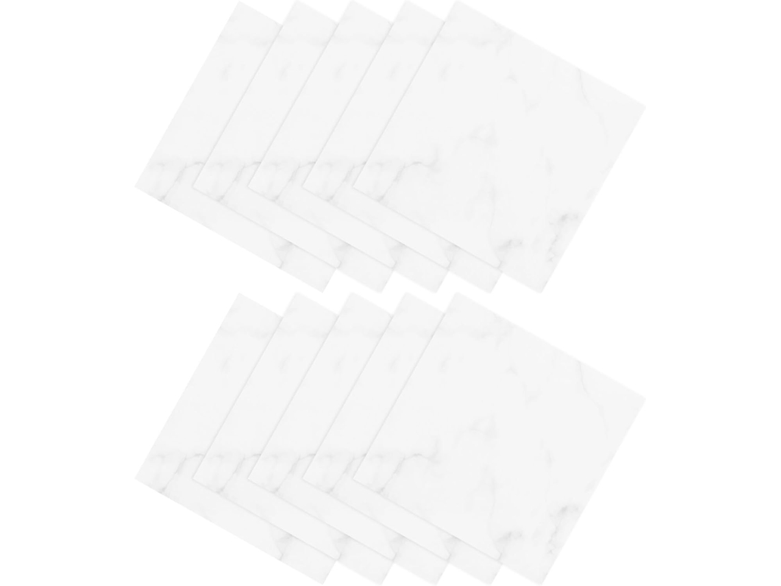 Conjunto 10 Adesivos Parede Estampa Mármore Branco Autoadesivos Pvc Ideais Banheiro Cozinha Versáteis Fáceis GOKOCO