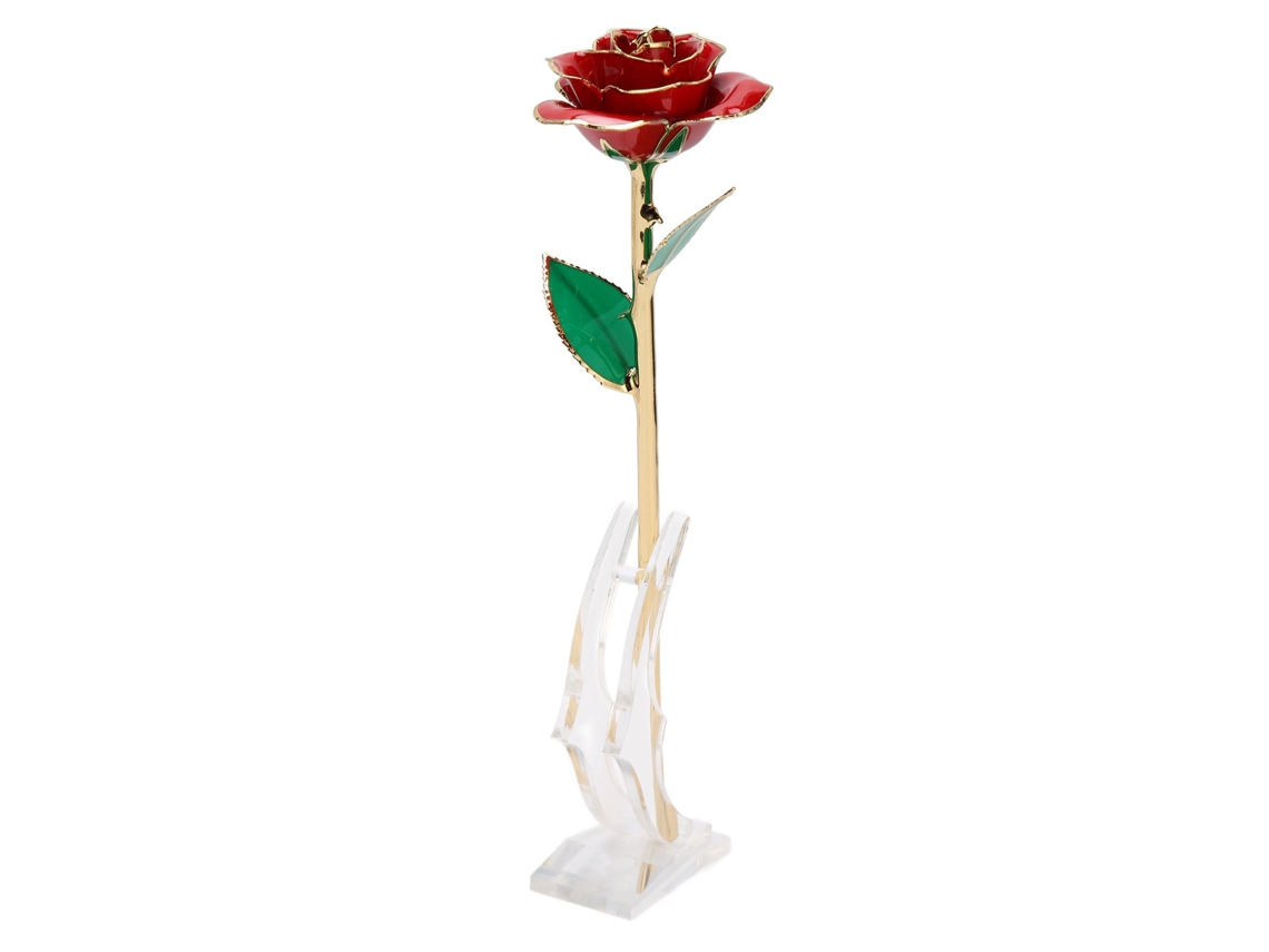 Rosa Dourada 24k Base para Mãe Esposa Namorada Vermelha