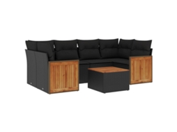 Garden Sofa Set, Garden Sofa Sets Vidaxl Preto Rattan / Vime (n/a)