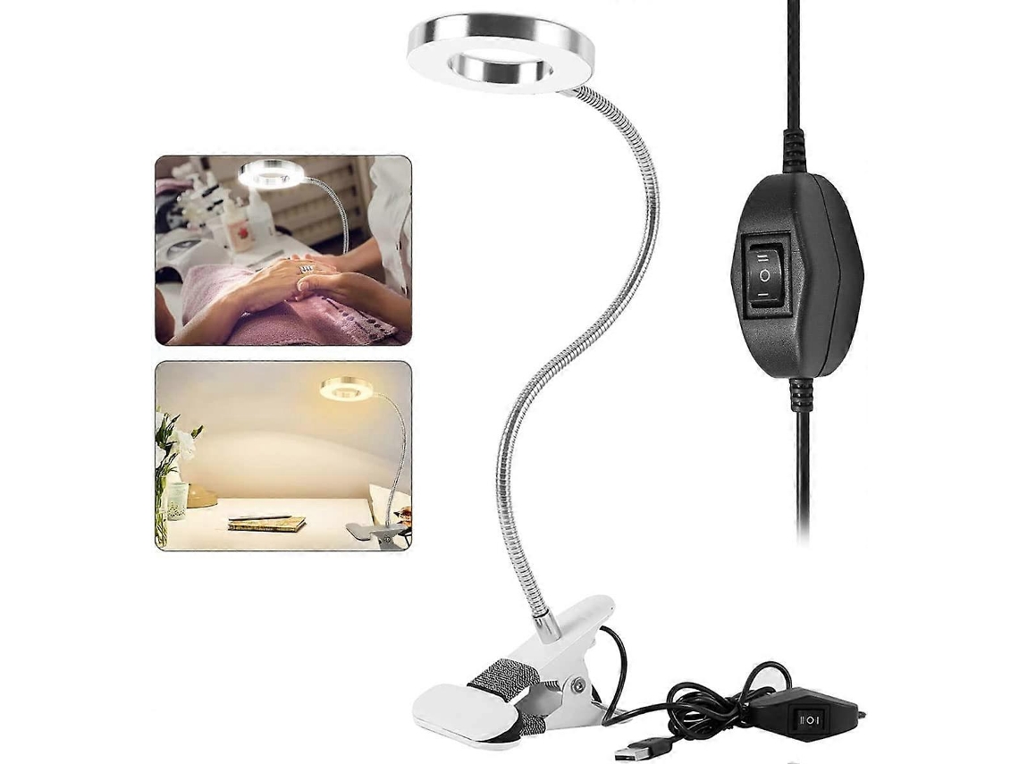Rebe lâmpada de Escritório Led 48 Luzes Usb Clip Proteção para Olhos 8w Modos Luz Fria e Quente Flexível