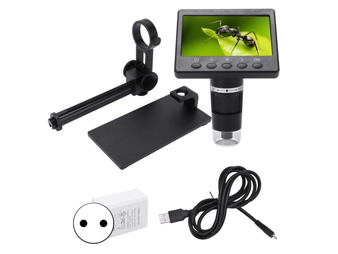 Microscópio Digital Lcd De 4,3 Polegadas, Alta Definição, Ampliação Contínua De 1000x