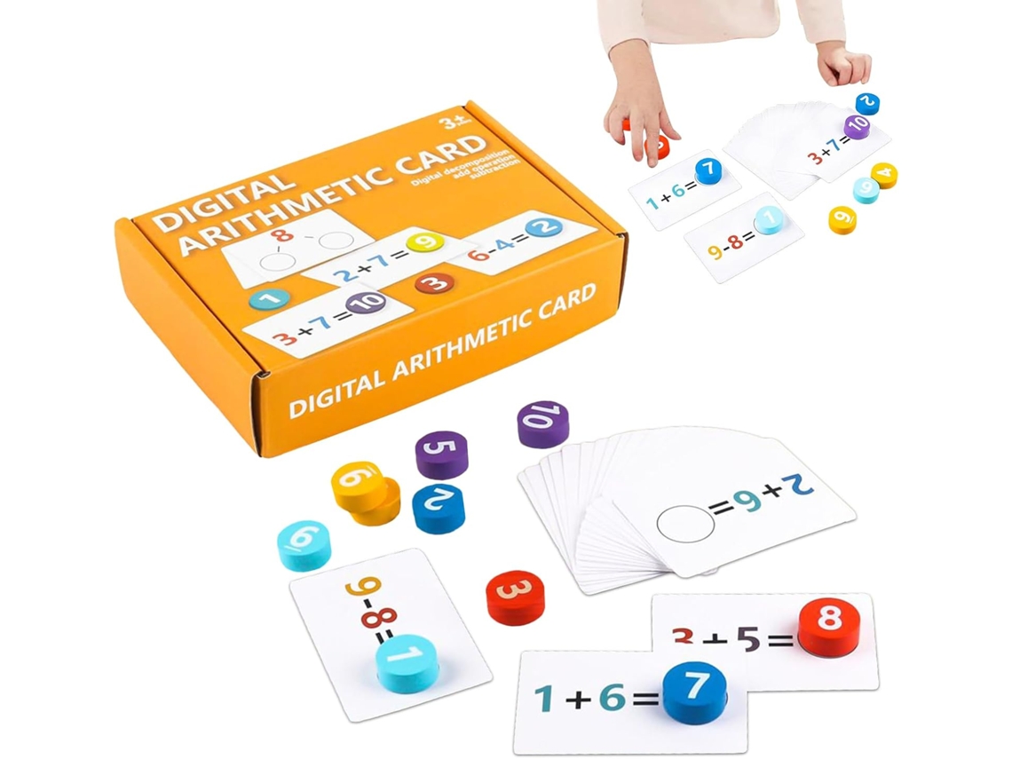 Brinquedos De Matemática Aprendizagem Interativa E Educativa | Cartões De Contagem E Subtração Gokoco