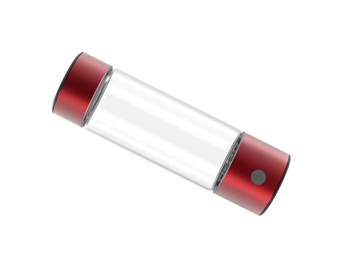 Garrafa de Água Hidrogênio Portátil 460ml Vermelha Usb