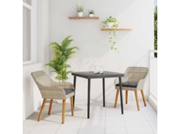Vidaxl Conjunto De Jantar Para Jardim 3 Pcs Cinzento-claro Vime Pe