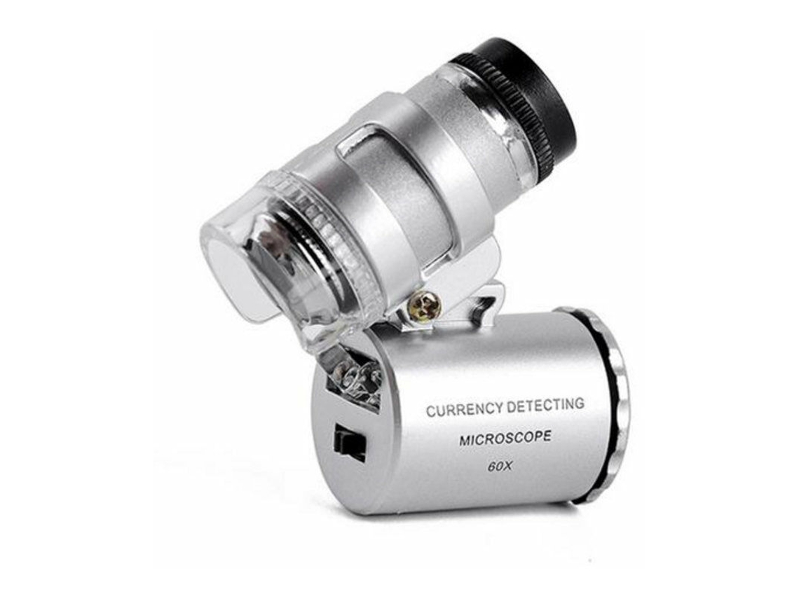 Mini Lupa De Microscópio Iluminada 60x Smycken