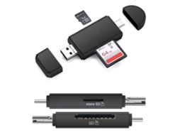 Adaptador portátil para cartão de memória, leitor de cartão SD 2 EM 1, leitor de cartão USB-C, compatível com televisores, computadores e câmeras.