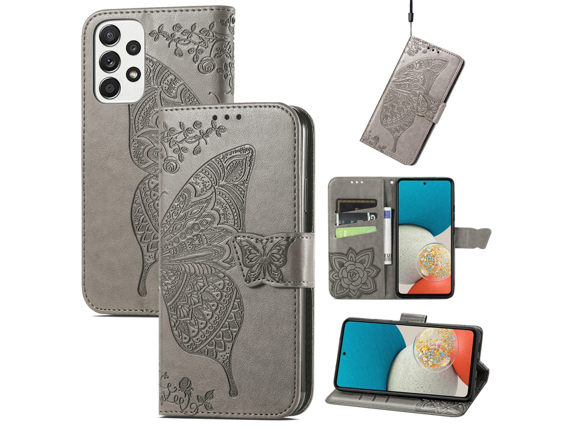 Capa De Couro Para Celular Flipcinza - Samsung A15