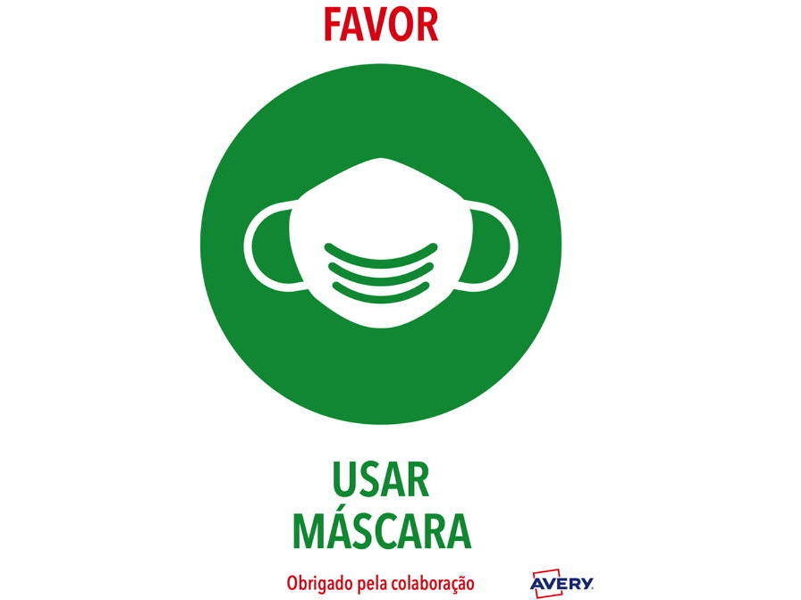 Etiquetas Covid AVERY Usar Máscara (A4)