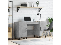 Vidaxl Secretária 140x50x75 Cm Derivados De Madeira Cinza Cimento