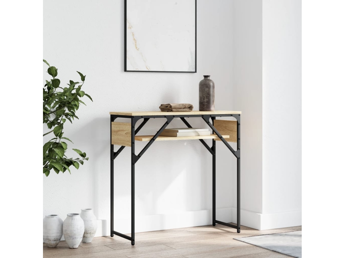 Vidaxl Mesa Consola C/ Prateleira Derivados De Madeira Carvalho Sonoma