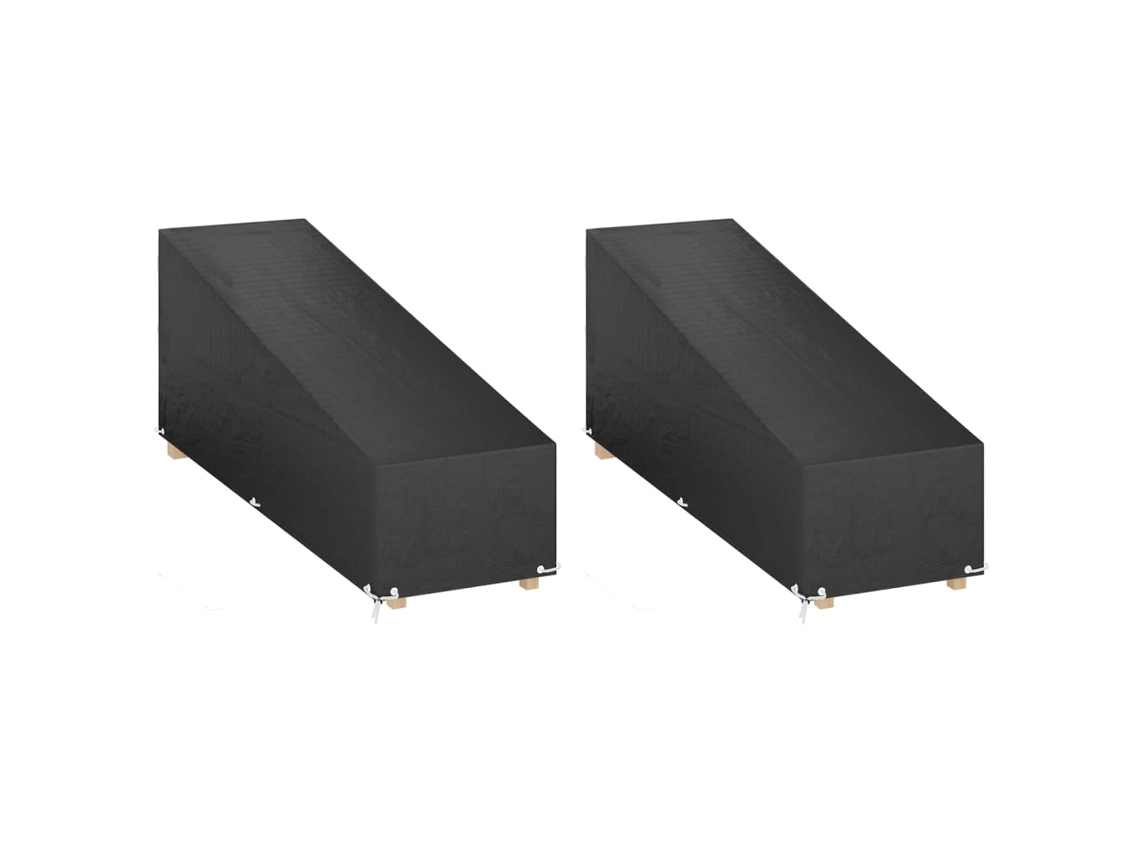 Vidaxl Capas P/ Espreguiçadeira 2 Pcs 12 Ilhós 205x75x40/70 Cm Pe