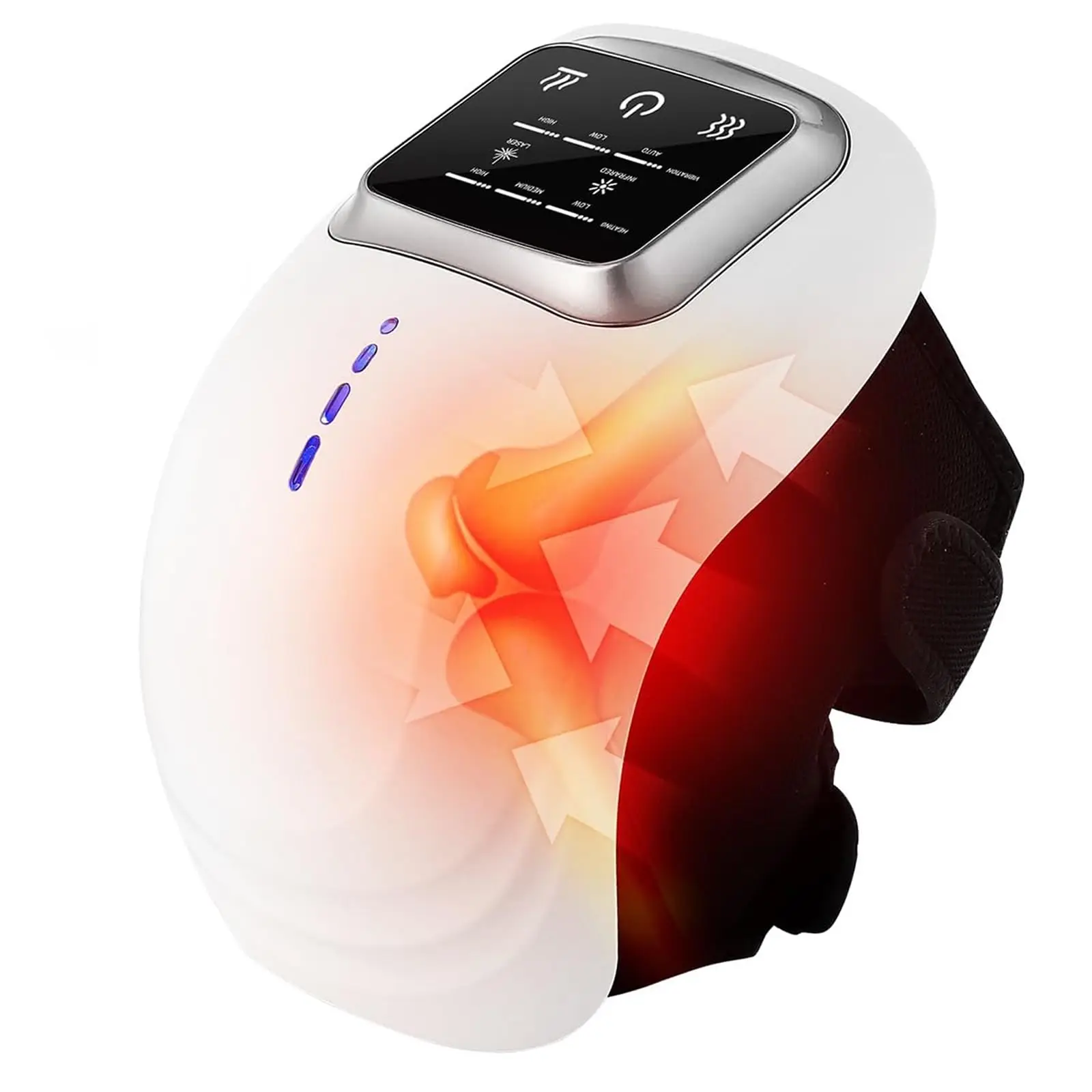 Massageador De Joelho Com Terapia De Massagem Inteligente Com Luz Vermelha Para Aliviar O Inchaço E A Rigidez Das Articulações.