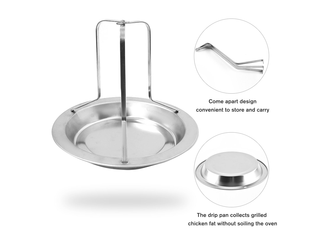 Grelha Vertical de Aço Inoxidável para Assar Frango com Panel de Gotejamento para Forno e Churrasco S/MARCA