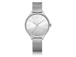 Relógio de Pulso Feminino Casual À Prova D'água com Pulseira Ajustável e Movimento de Quartzo Branco