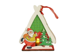 Brinquedo Casa De Madeira De Natal Com Iluminação Presente