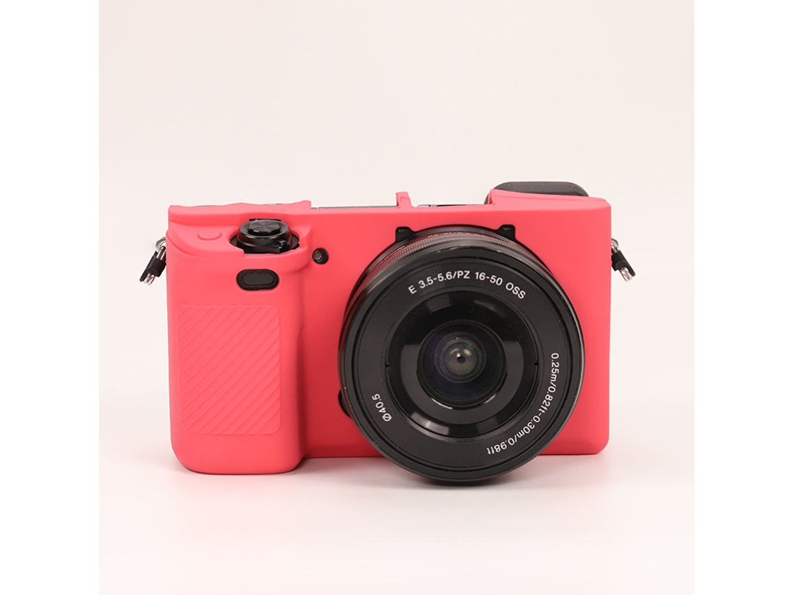 Capa para Sony A6100/a6300/a6400 Capa de Silicone À Prova de Choque para Câmera CUICH (rosa avermelhada)