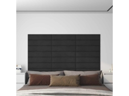 Vidaxl Cabeceira De Parede 12 Unid. Preto Veludo