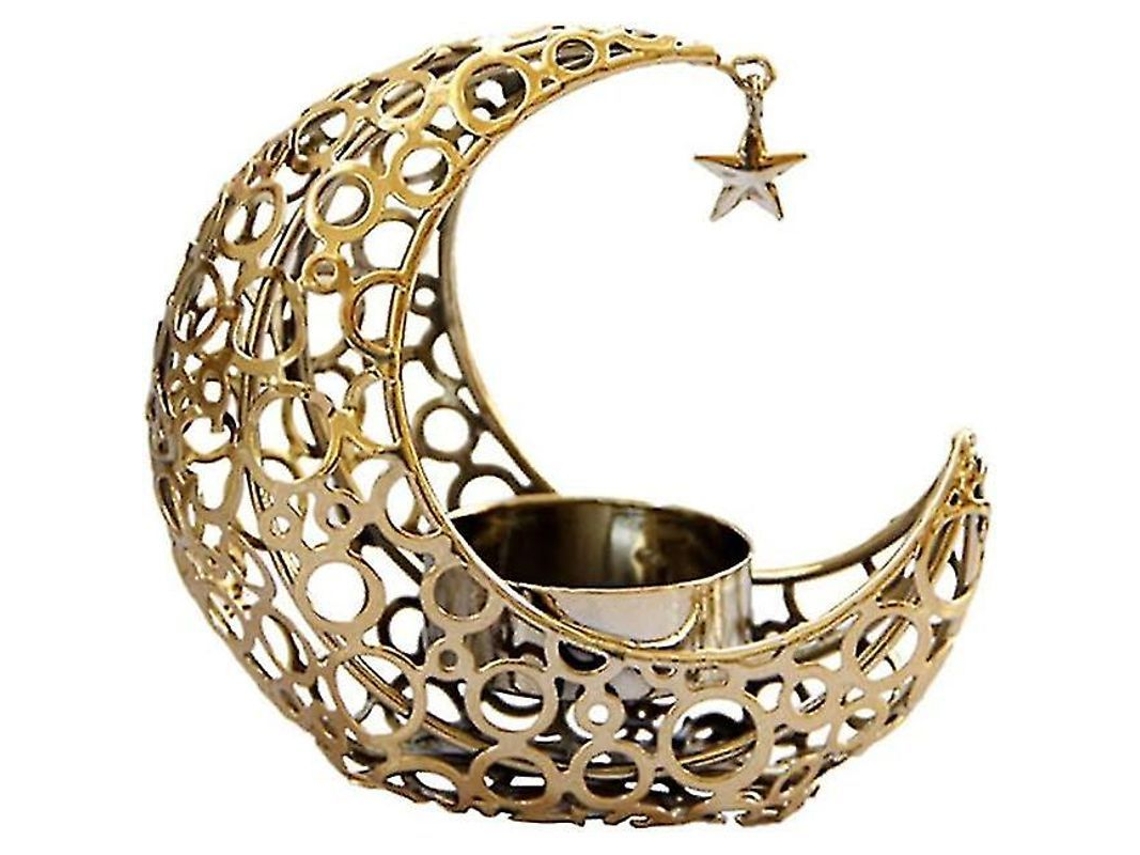 Suporte Para Velas Tealight De Metal Lua Decorativo Prata Para Lar Jardim Casamento 1 Peça