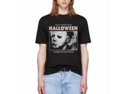 Rockinstone Halloween Movie Logo And Photo Black Adult T-shirt Size:xl