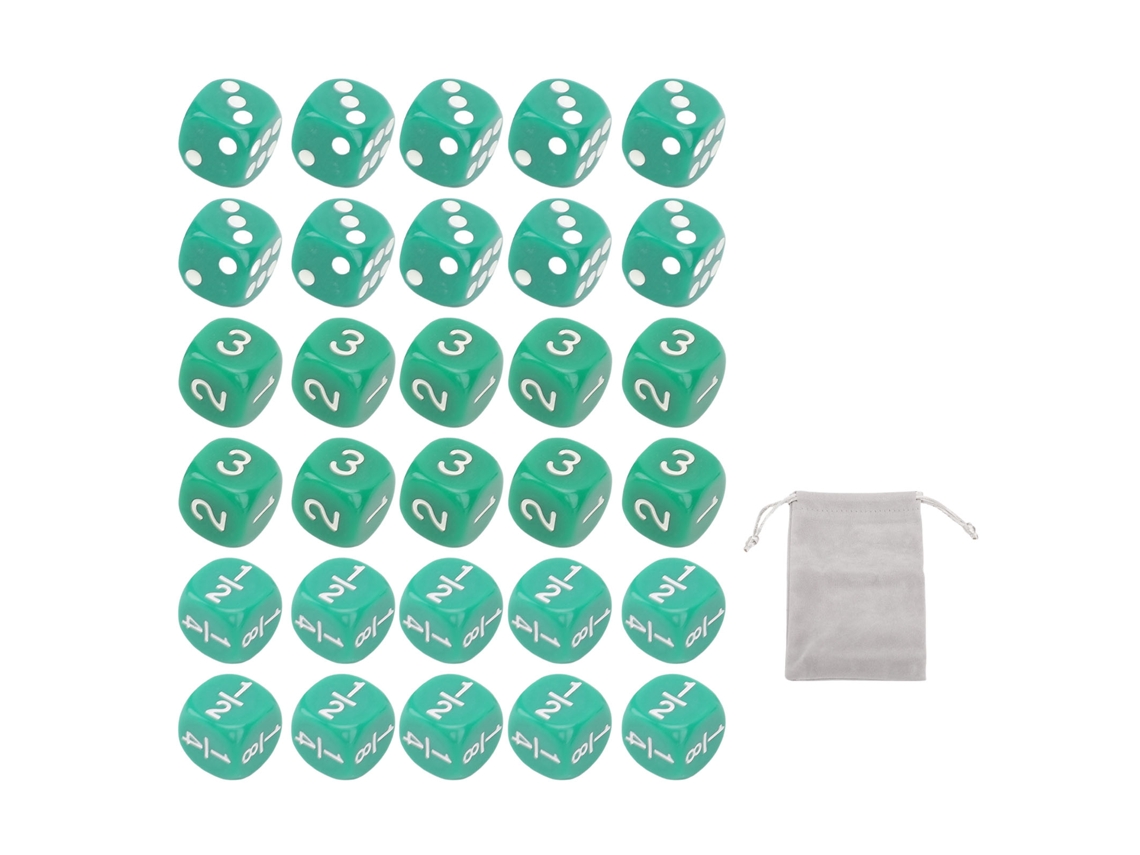 2026zentro-conjunto De 30 Dados De 6 Faces 16mm Plástico Para Jogos De Tabuleiro Matemáticos Sala De Aula