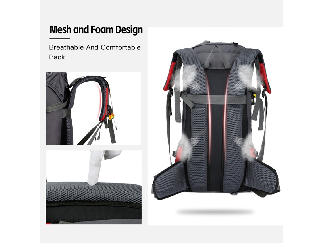 Mochila de Trekking 60l Resistente À Água com Capa Chuva
